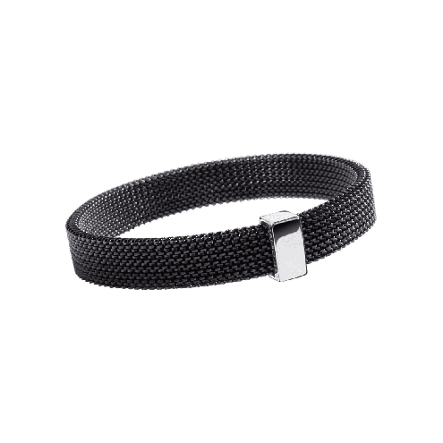 Bracelet Toi non plus, acier noir, or blanc  - Taille - 19