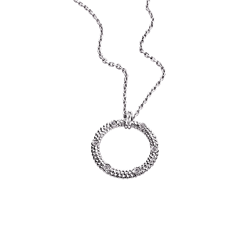 Pendentif Le Premier Jour, or blanc et diamants