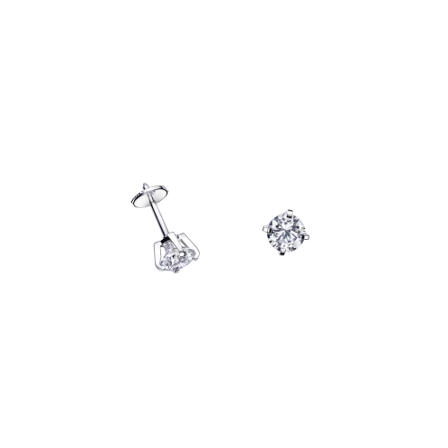 Boucles d'oreilles Puce d'Amour, or blanc, diamant 0,50 ct