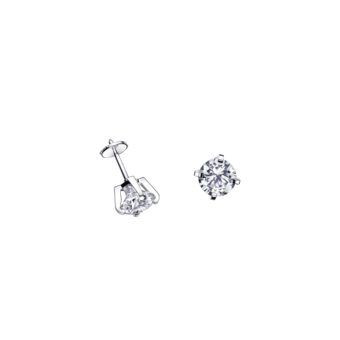 Boucles d'oreilles Puce d'Amour, or blanc, diamant 1 ct