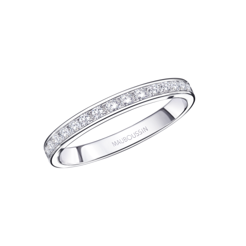Flambeuse d'Amour wedding band, white gold