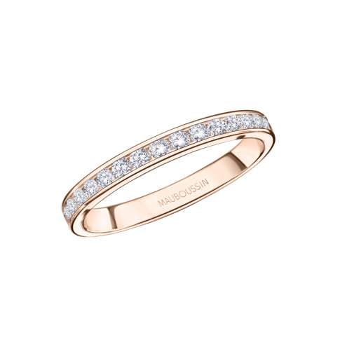 Flambeuse d'Amour wedding band, pink gold