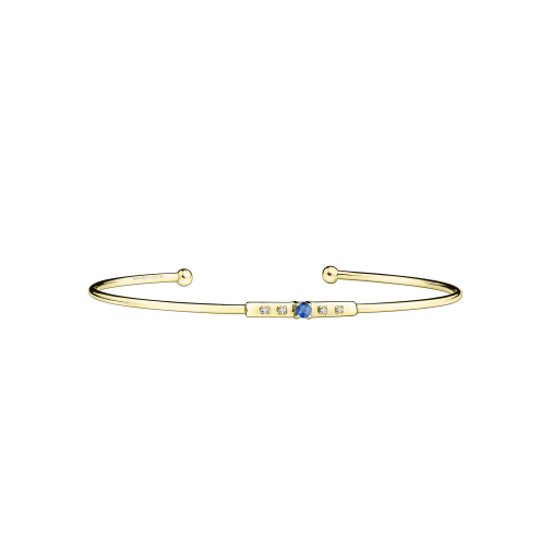 Bracelet Capsule d'émotions, or jaune, saphir bleu
