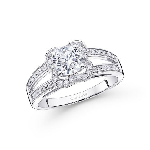 Solitaire Chance of Love N°7, or blanc et diamants GVS