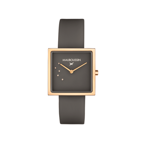  L'Heure Caramel watch, cocoa, square 