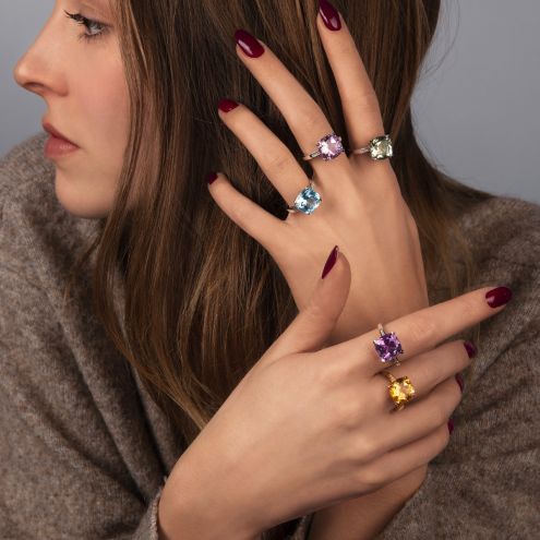 Petit Visage d'Amour ring, citrine