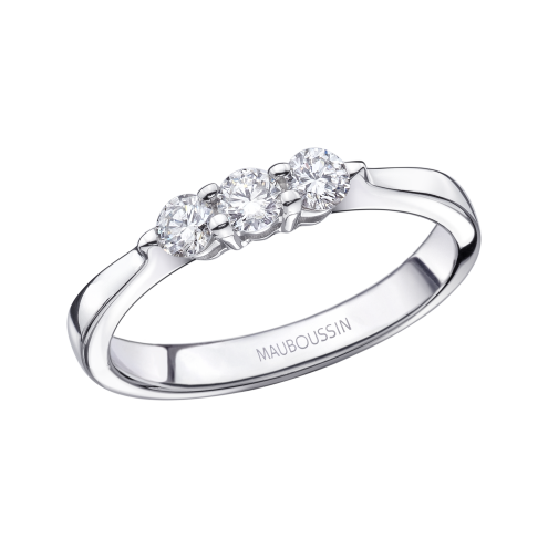 Bague Pour te dire 3 Fois je t'Aime, or blanc et diamants