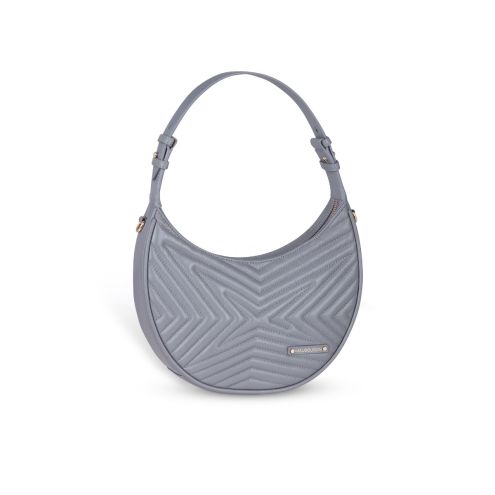 Sac demi-lune Une Princesse dans la Ville, cuir gris