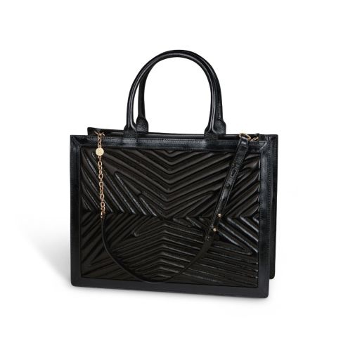 Sac cabas GM Une Princesse dans la Ville, noir vernis