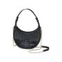 Sac demi-lune Une Princesse dans la Ville, cuir noir vernis