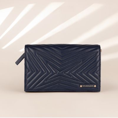 Mauboussin Pochette miroir BELLE LIBRE ET VRAIE Bleu Marine