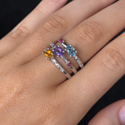 Bague Trop Smart améthyste verte