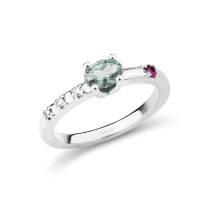 Bague Trop Smart améthyste verte