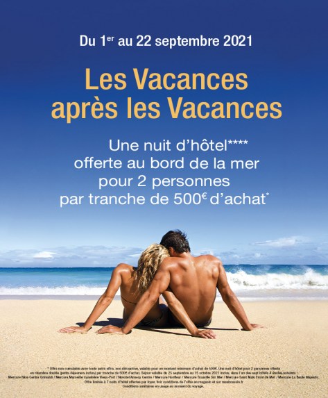 Une nuit d'hôtel offerte pour 2 personnes