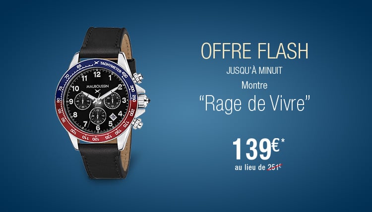 Offre Flash sur la montre Rage de Vivre noire