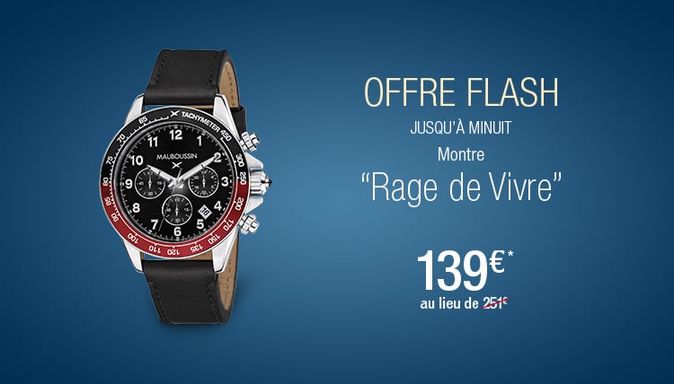 Offre Flash sur la montre Rage de Vivre noire