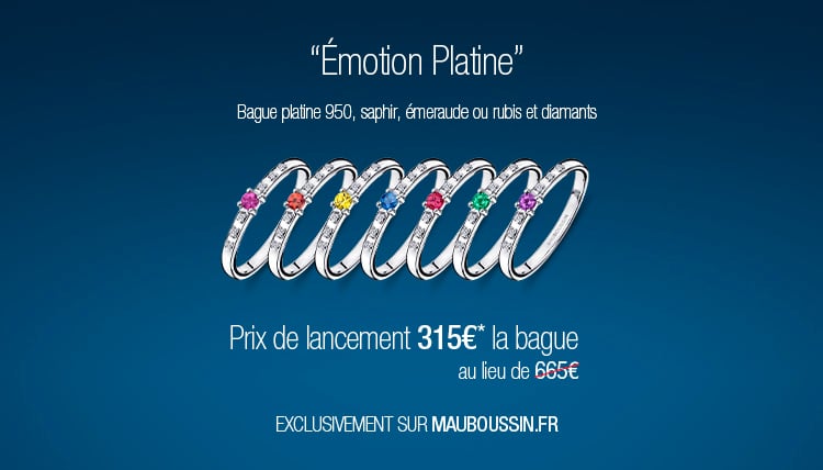Offre spéciale sur les bagues "Émotion Platine"