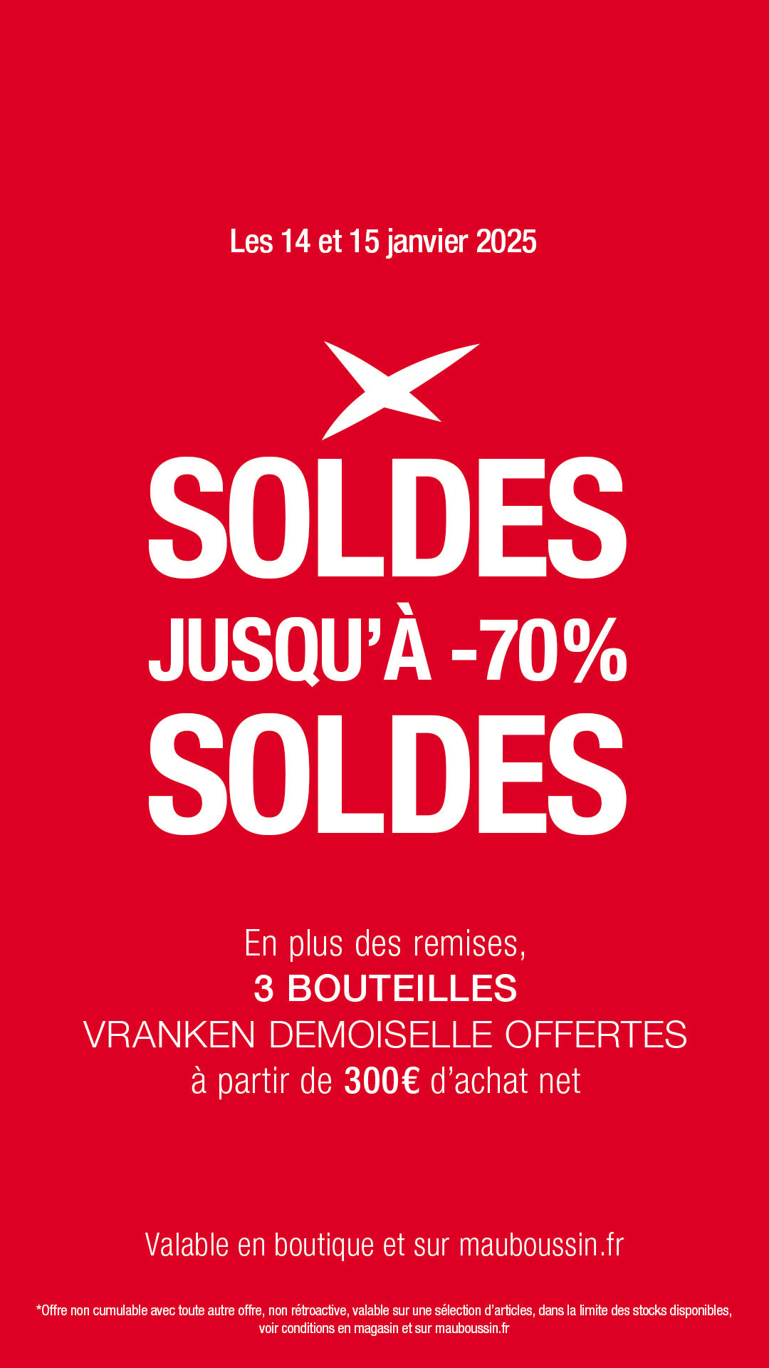 Soldes champagne 14 et 15 janvier 2025