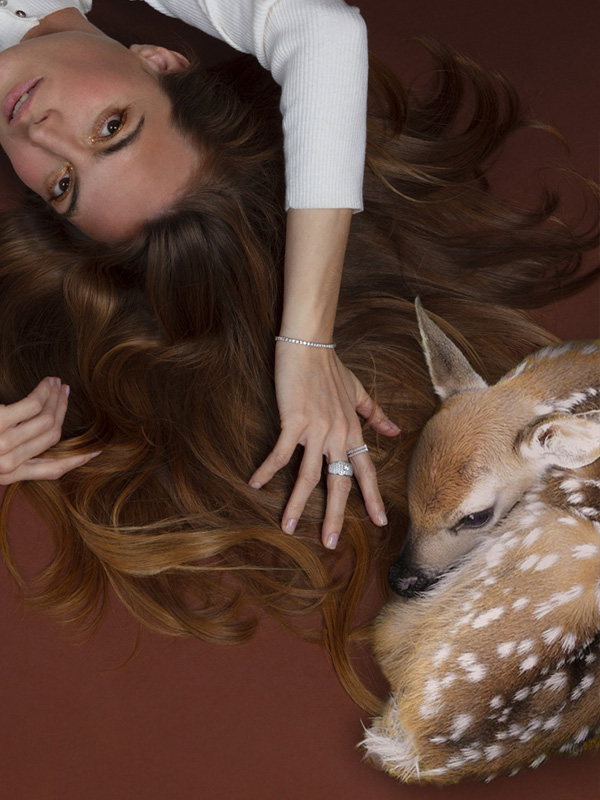 Bagues Belle comme le Vent en argent 925 avec rose de France et diamants, et en argent 925 avec am&eacute;thyste verte et diamants