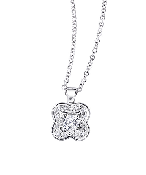 Pendentif Chance of Love n&deg;2 en or blanc et diamants