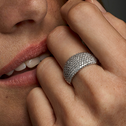 Bague 1955 Vouloir et Oser en argent de Mauboussin