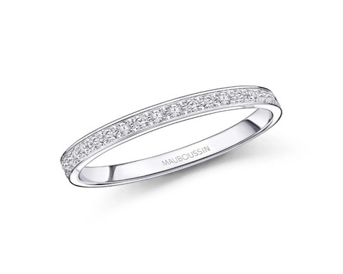 Alliance diamants et or blanc femme - Collection mariage Mauboussin